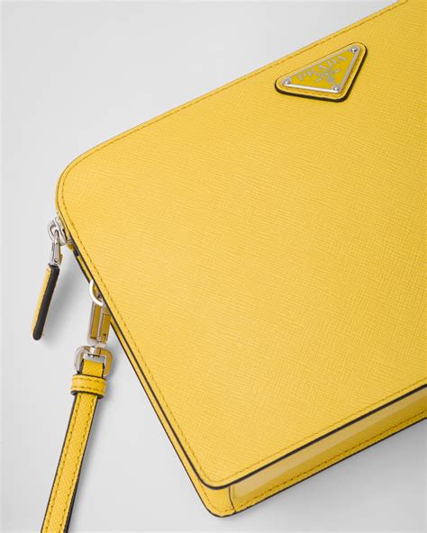 prada 2vf056|Bright Yellow N Saffiano leather pouch .